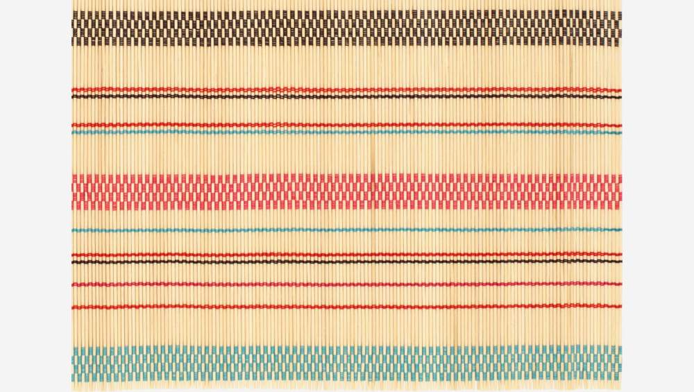 Lote de 2 manteles individuales de bambú - 45 x 30 cm - Rayas de colores