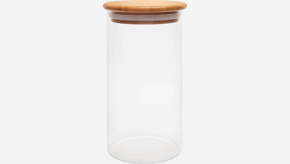 Boîte en verre et bambou 20cm