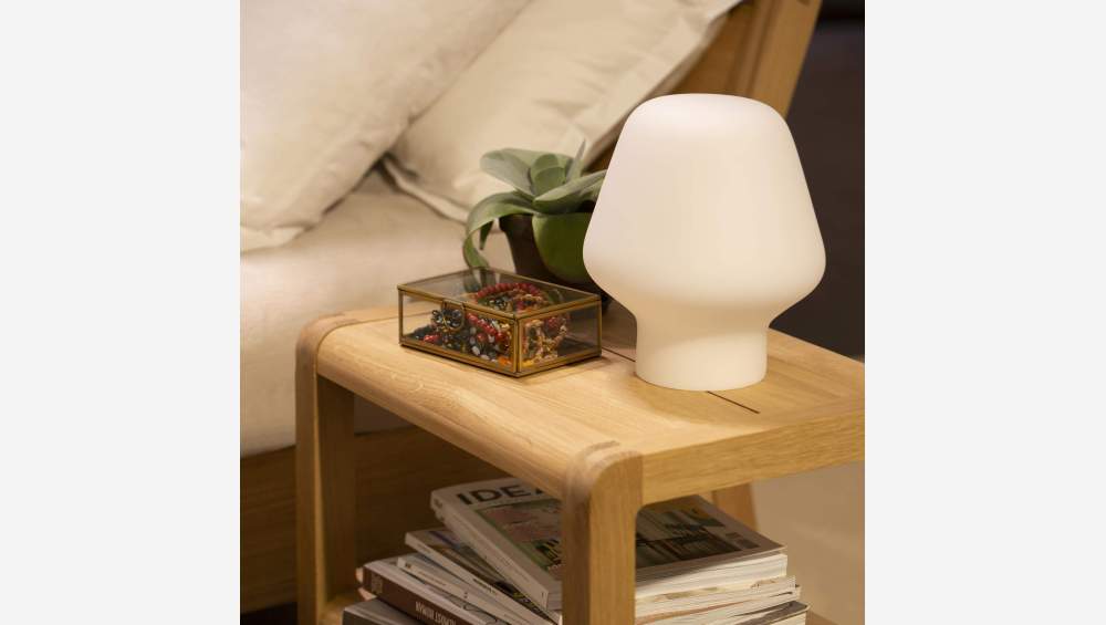 Portobello - White glass table lamp - Habitat