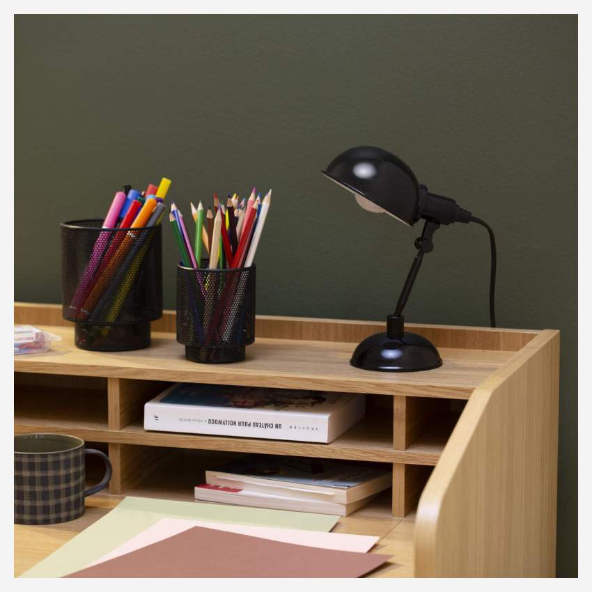 Lámpara de escritorio de acero lacado negro