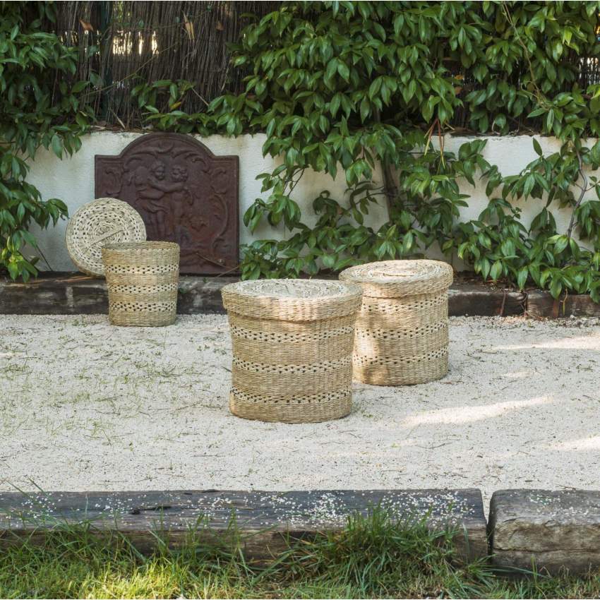 Korb aus Seegras mit Deckel – 30 x 28 cm