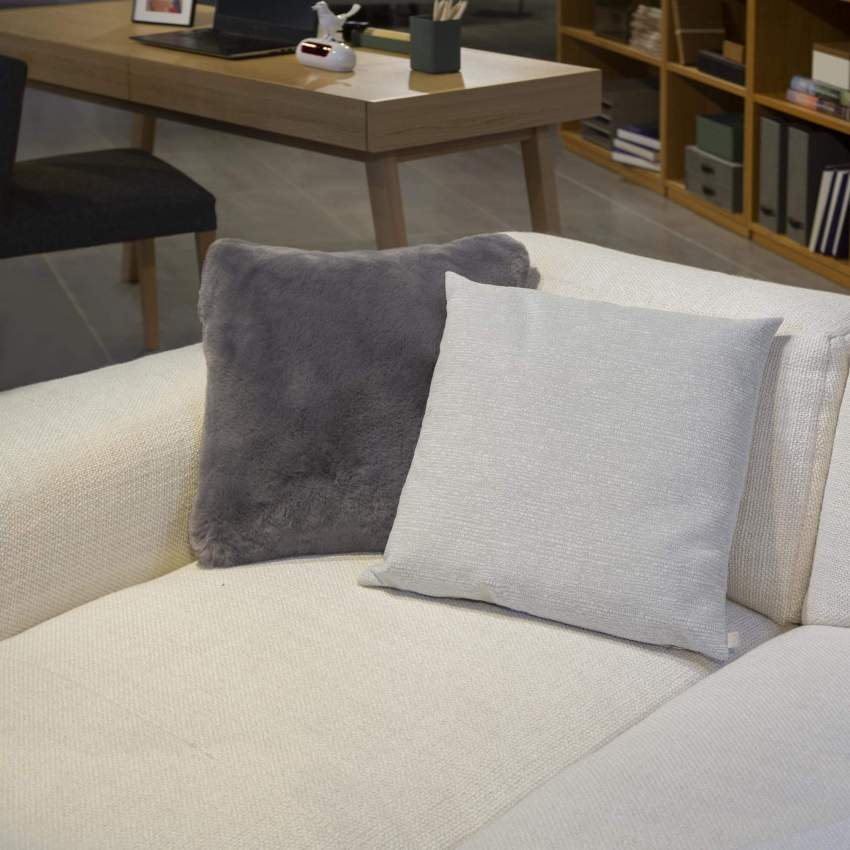 Cushion 45x45cm grey textured velvet