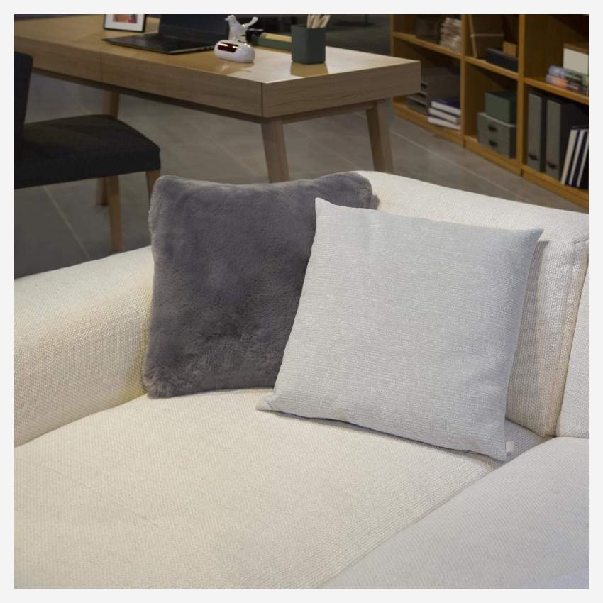 Cushion 45x45cm grey textured velvet