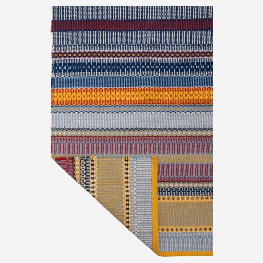 Alfombra de algodón tejida a mano - 75 x 180 cm - Multicolor