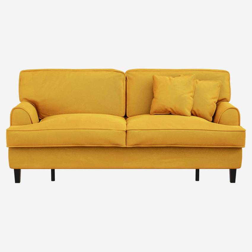 Sofá cama 160cm de Terciopelo - Amarillo mostaza