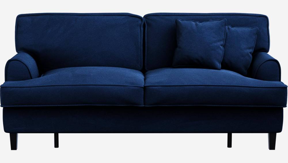 Sofá Convertible 140 cm de Terciopelo - Azul