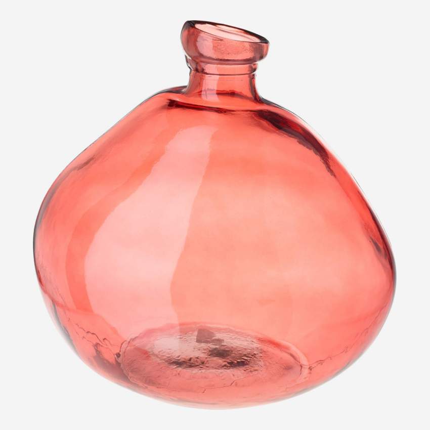 Vase en verre recyclé - 33 x 33 cm - Rose