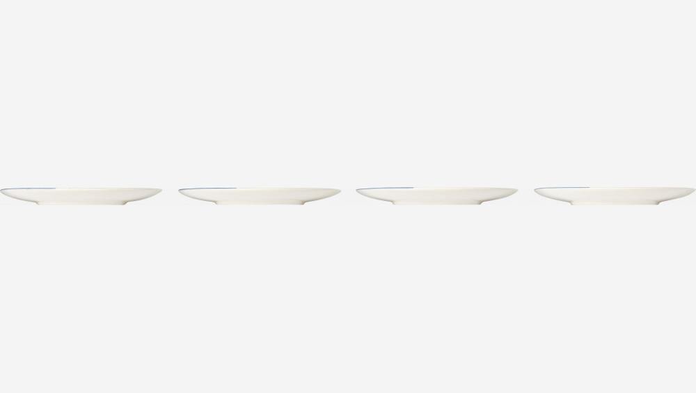 Lot de 4 assiettes plates en faïence - 27,5 cm - Motif by Floriane Jacques
