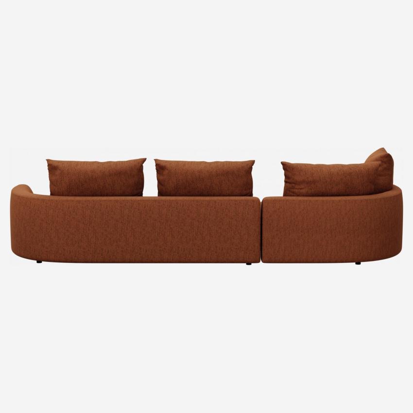 Canapé d'angle gauche de forme organique en tissu Copparo - Rouille 