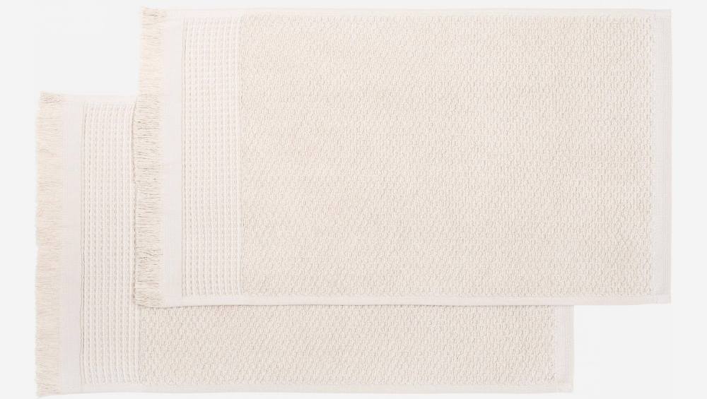 Lot de 2 serviettes pour invité - 30 x 50 cm - Beige