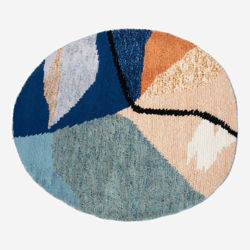 Tapis en laine tissé main - 160 x 180 cm - Multicolore - Design by Floriane Jacques