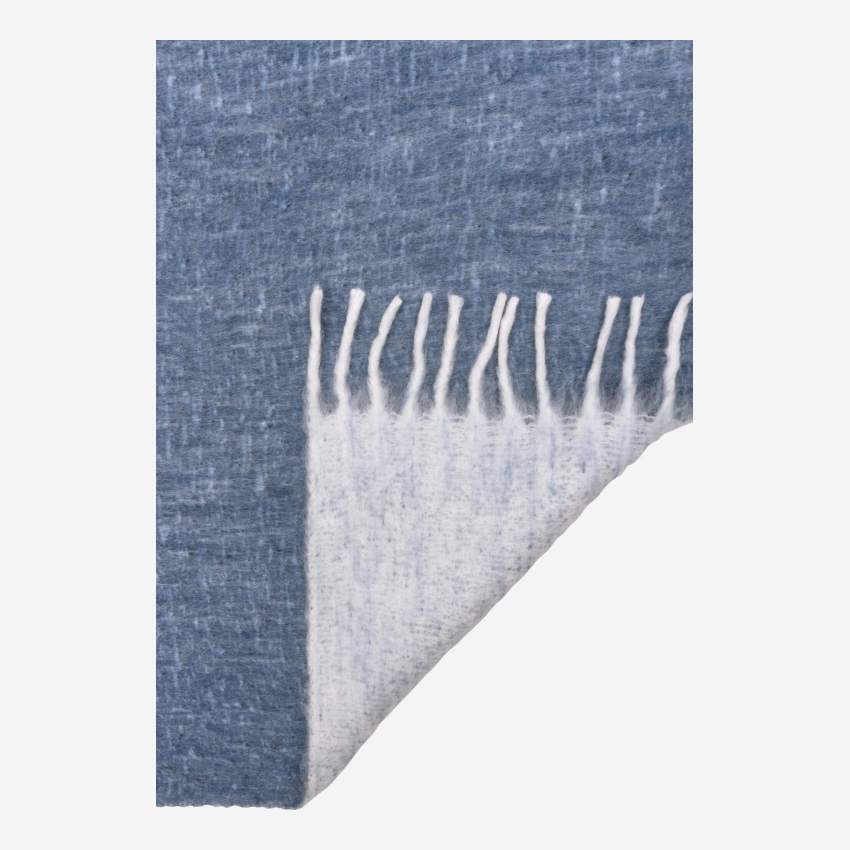Plaid reversible de lana - 130 x 170 cm - Azul