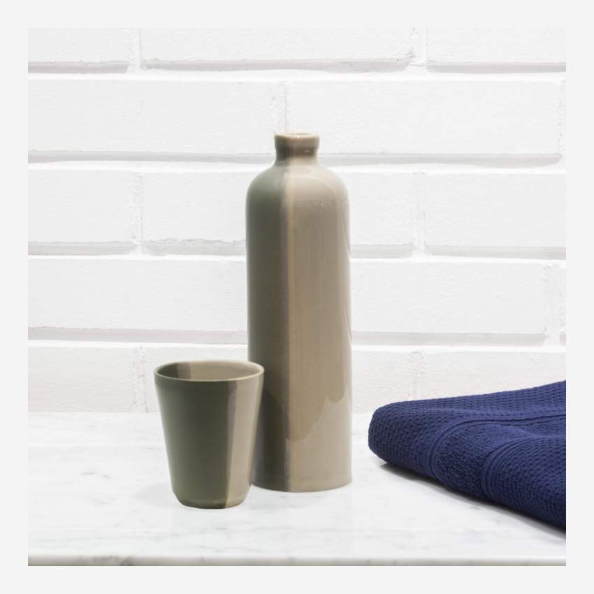Sigrid - Vaso de cerámica - Verde y blanco