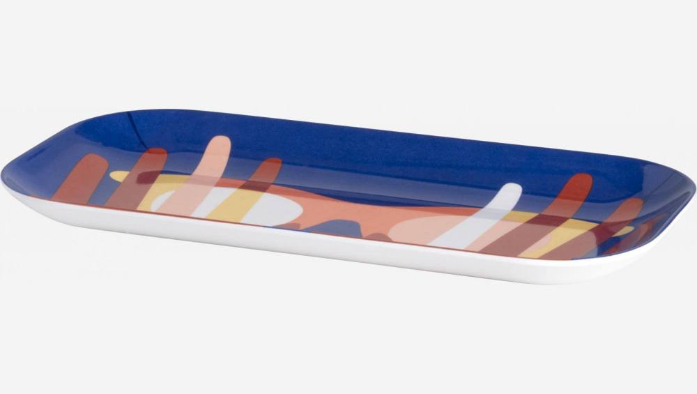 Bandeja rectangular de melamina 12 x 25 cm - Multicolor