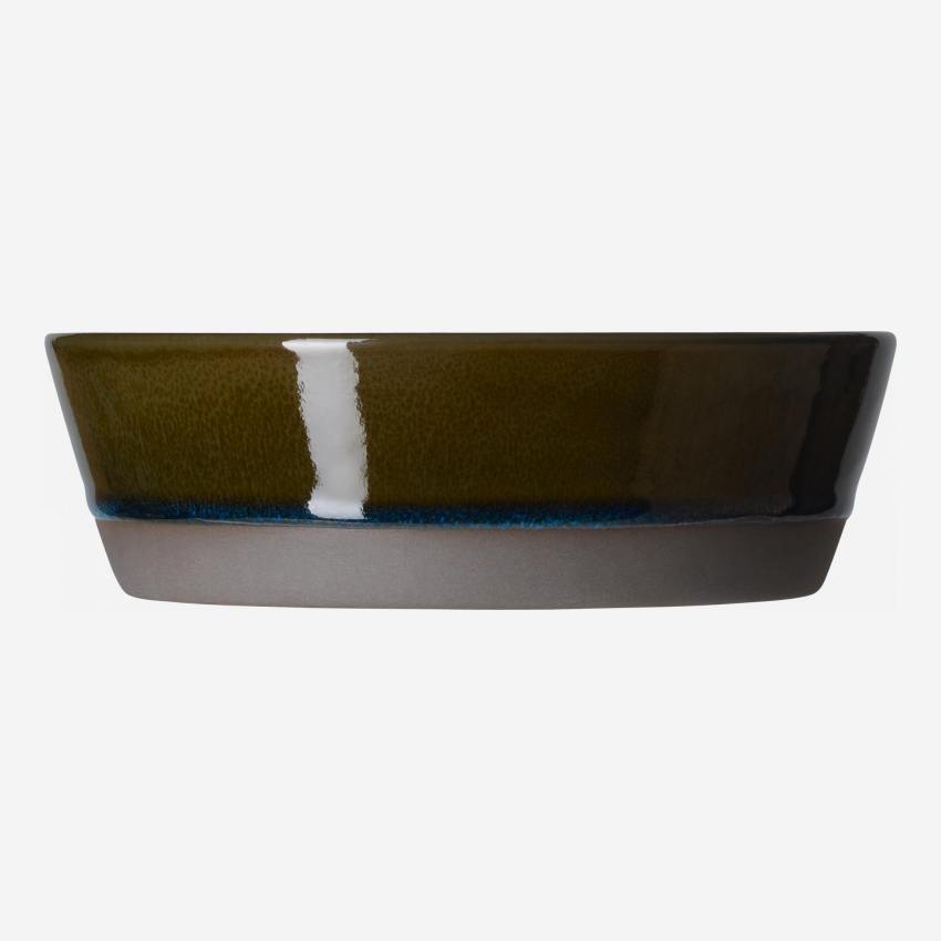 Assiette creuse en grès - 18 cm - Bleu