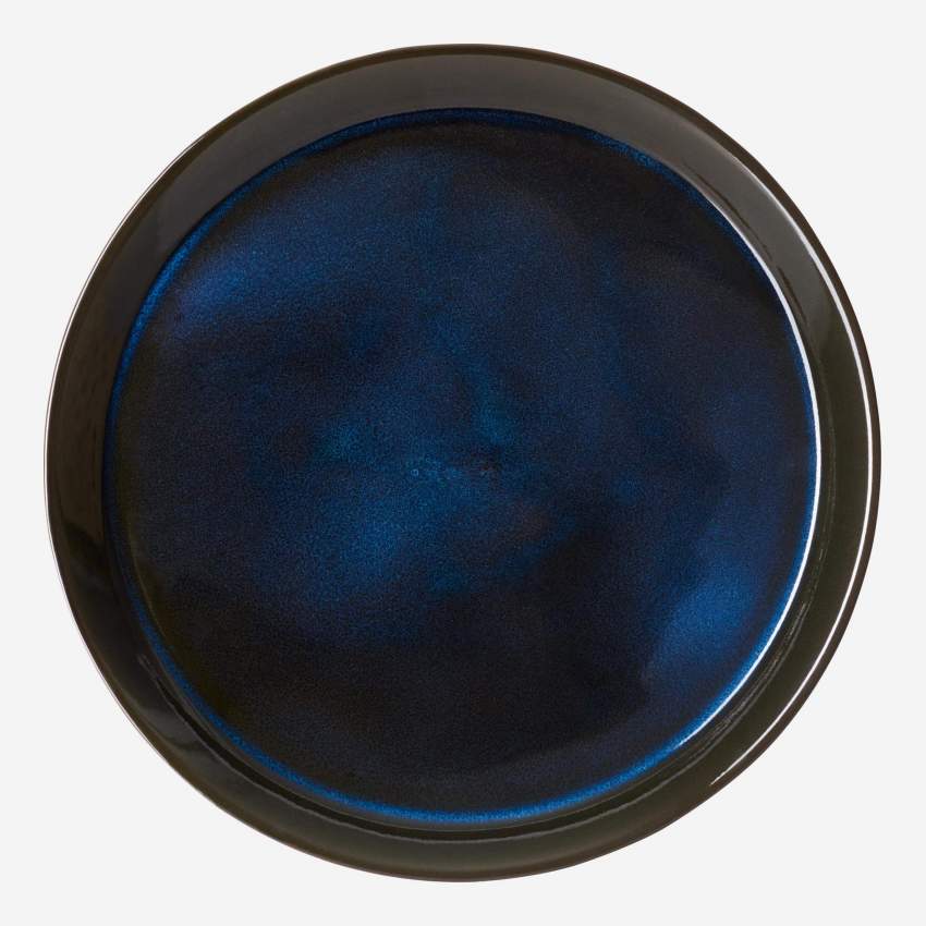 Plato de postre de gres - 21,5 cm - Azul
