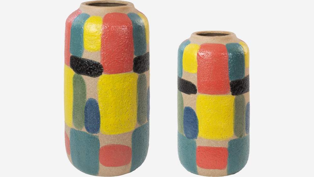 Vase en céramique - 29 cm - Multicolore