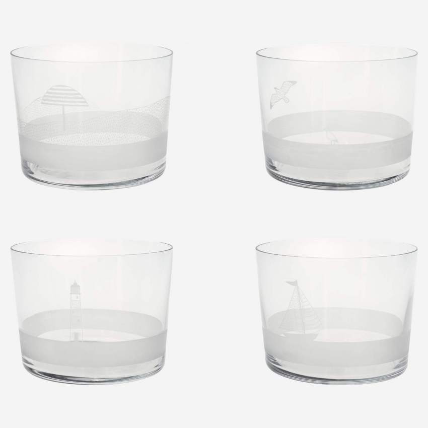 Lot de 4 gobelets en verre – 190 ml – Motif by Floriane Jacques