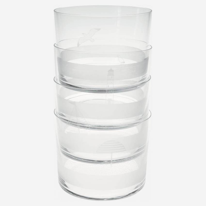 Lot de 4 gobelets en verre – 190 ml – Motif by Floriane Jacques