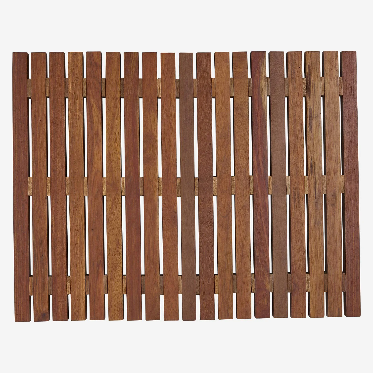 Tapis de bain caillebotis en bois - 45 x 59 cm - Naturel foncé - 2