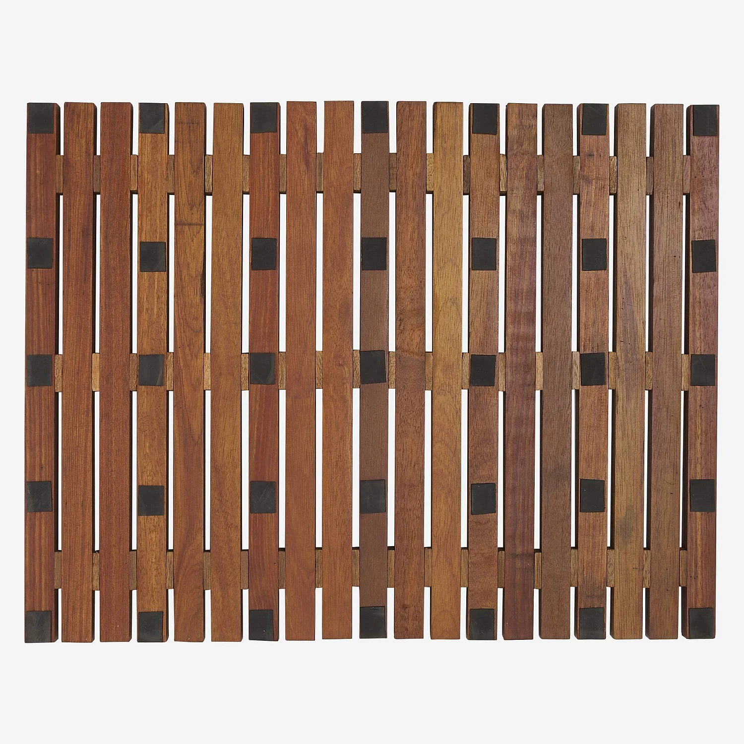 Tapis de bain caillebotis en bois - 45 x 59 cm - Naturel foncé - 5