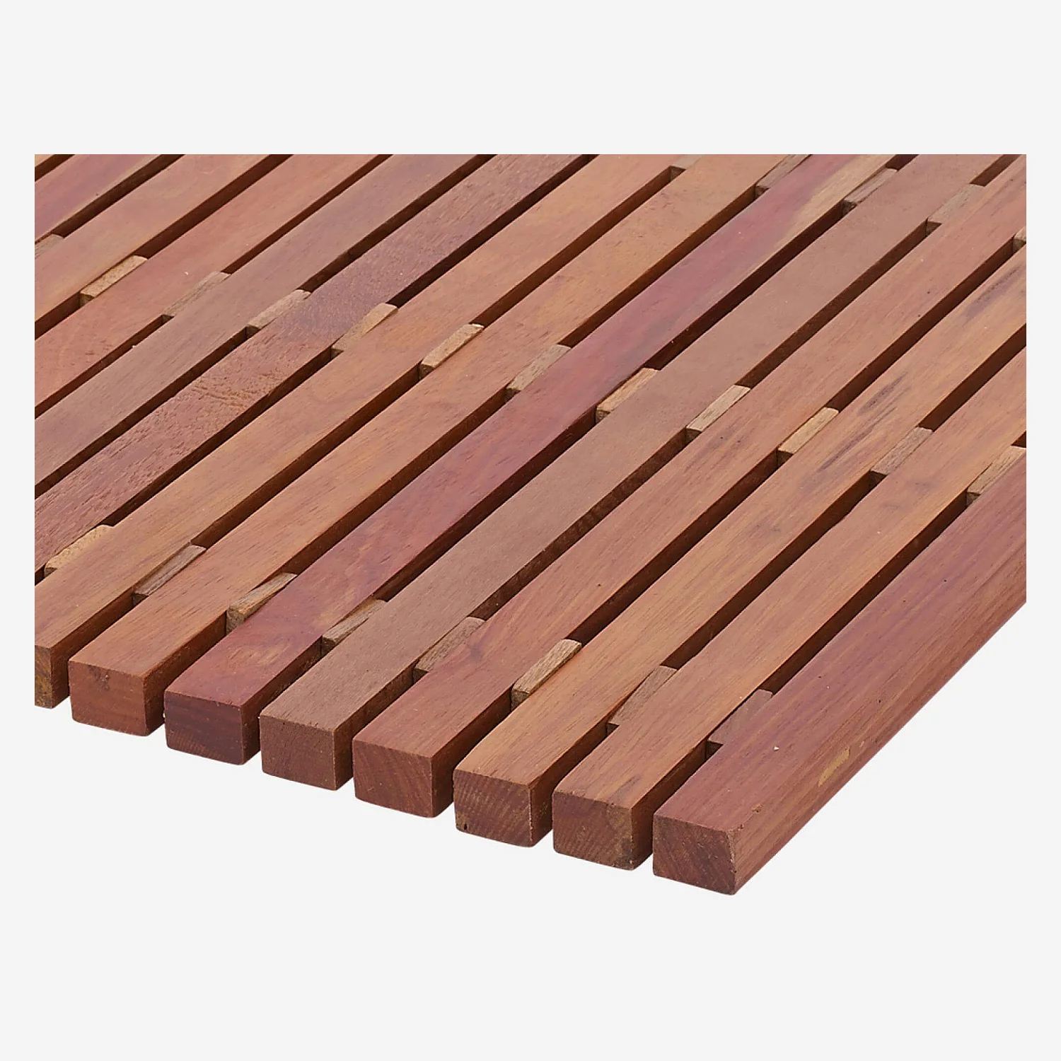 Tapis de bain caillebotis en bois - 45 x 59 cm - Naturel foncé - 3