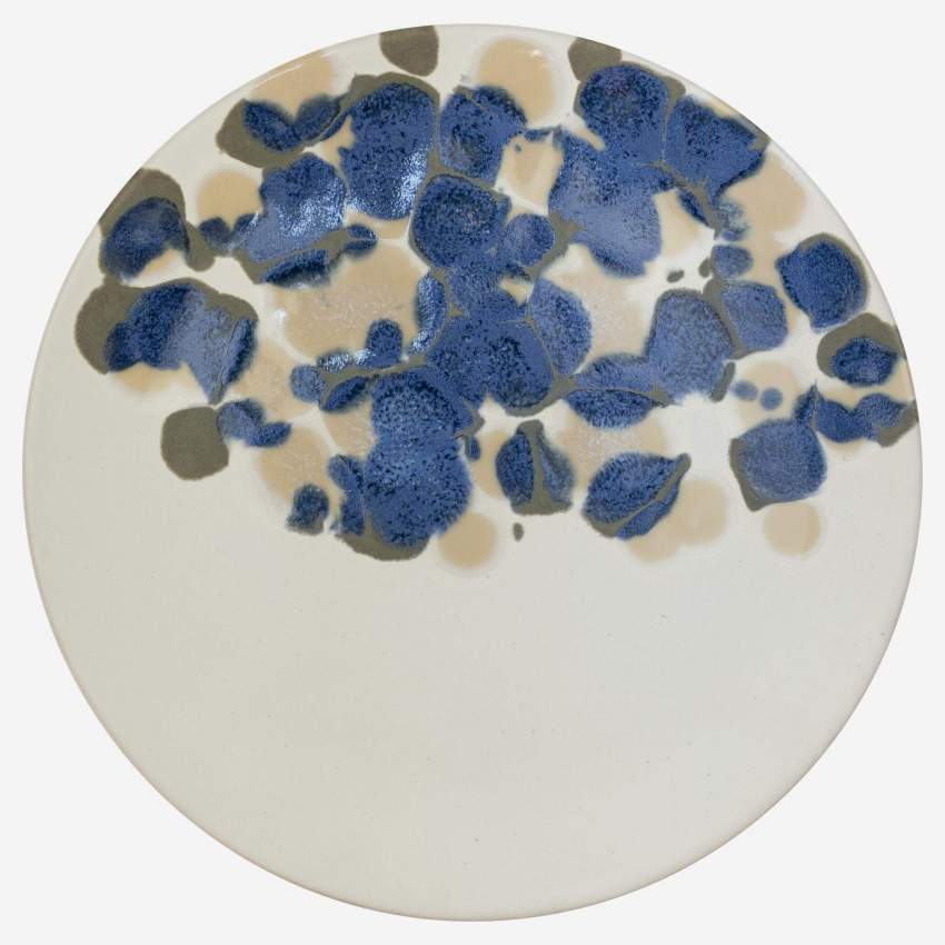 Assiette à dessert en grès - 21 cm - Bleu