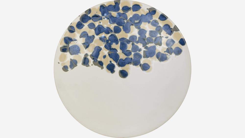 Assiette plate en grès - 28 cm - Bleu
