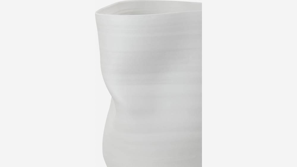 Vase organique en grès - 31,5 cm - Blanc