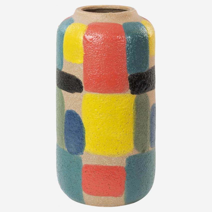 Jarrón de cerámica - 29 cm - Multicolor