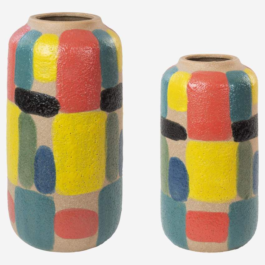 Jarrón de cerámica - 35 cm - Multicolor