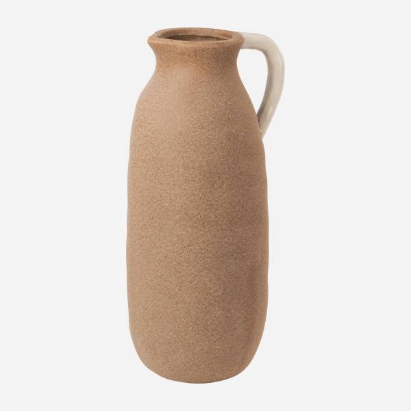 Vase cruche en céramique - 37 cm - Marron