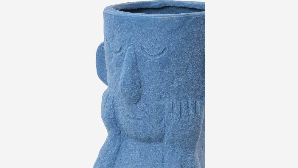 Jarrón tótem de cerámica - 19 cm - Azul