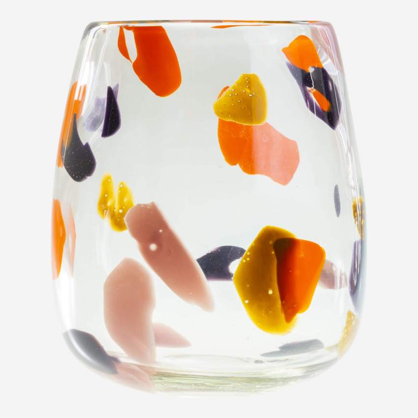 Vase en verre - 21 cm - Moucheté multicolore