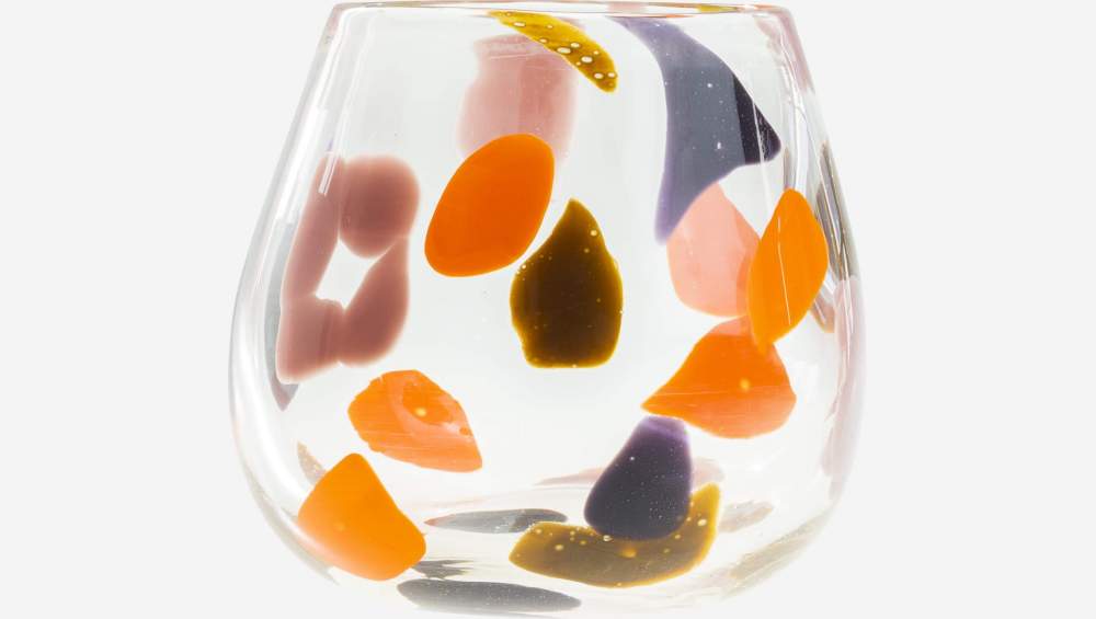 Vase en verre - 13 cm - Moucheté multicolore