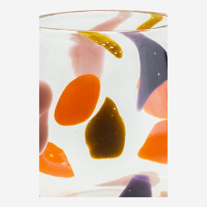 Vase en verre - 13 cm - Moucheté multicolore