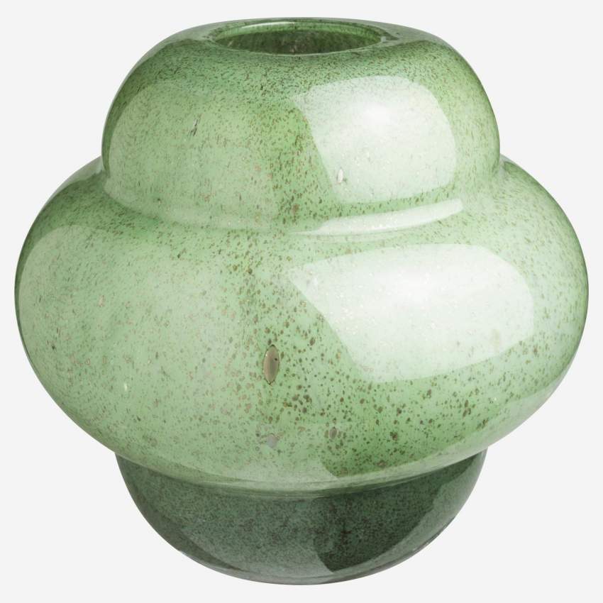 Vase organique en verre - 20 cm - Vert