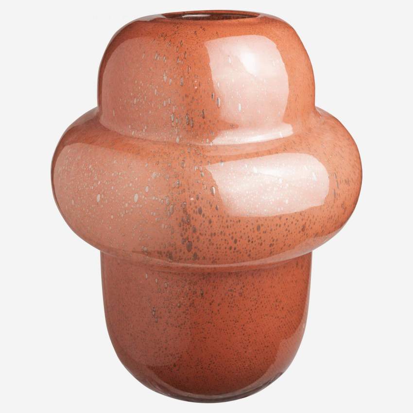 Vase organique en verre - 25 cm - Rouge foncé