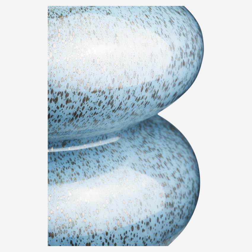 Vase organique en verre - 30 cm - Bleu gris