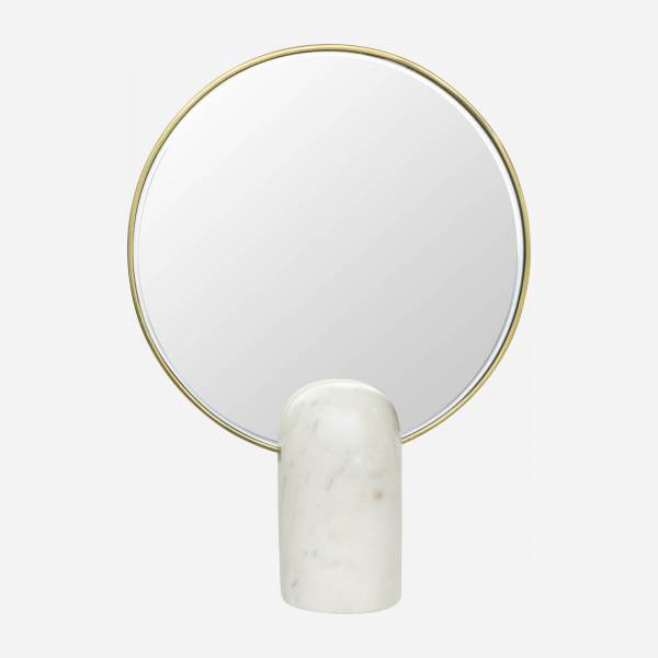 Espejo de mesa redondo - 28 cm - Dorado