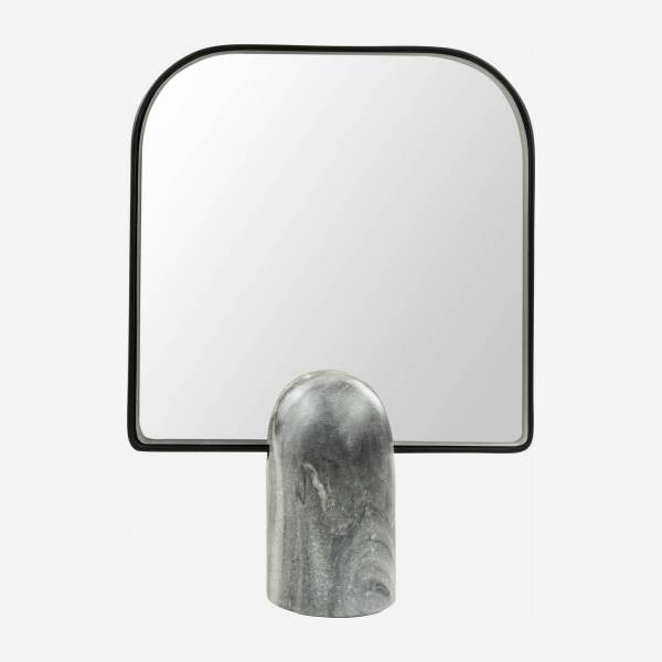 Miroir carré à poser en verre - 28 cm - Noir