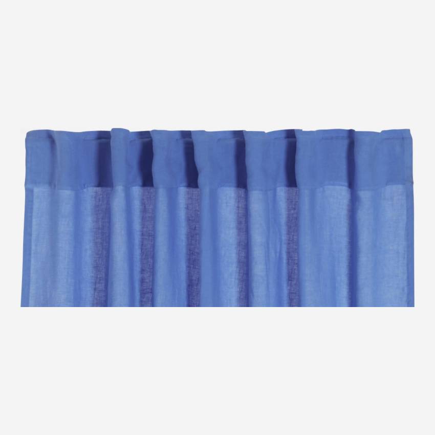 Lot de 2 rideaux en lin - 140 x 260 cm - Bleu électrique