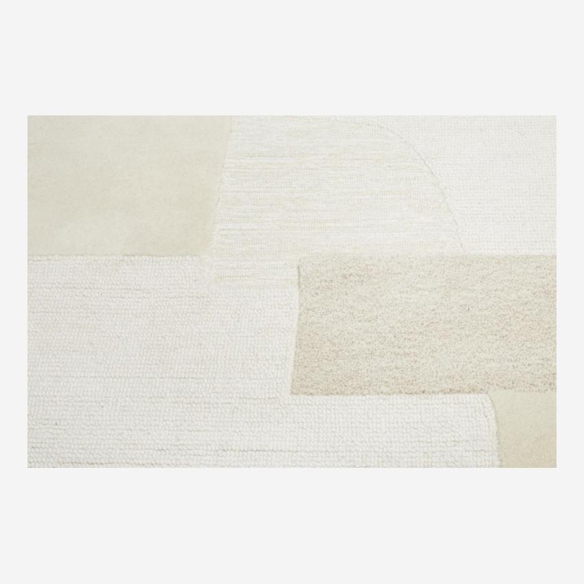 Alfombra de lana - 170 x 240 cm - Beige