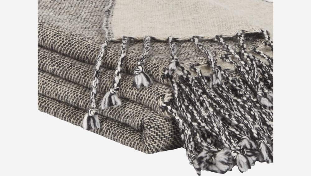 Plaid en laine - 130 x 170 cm - Beige
