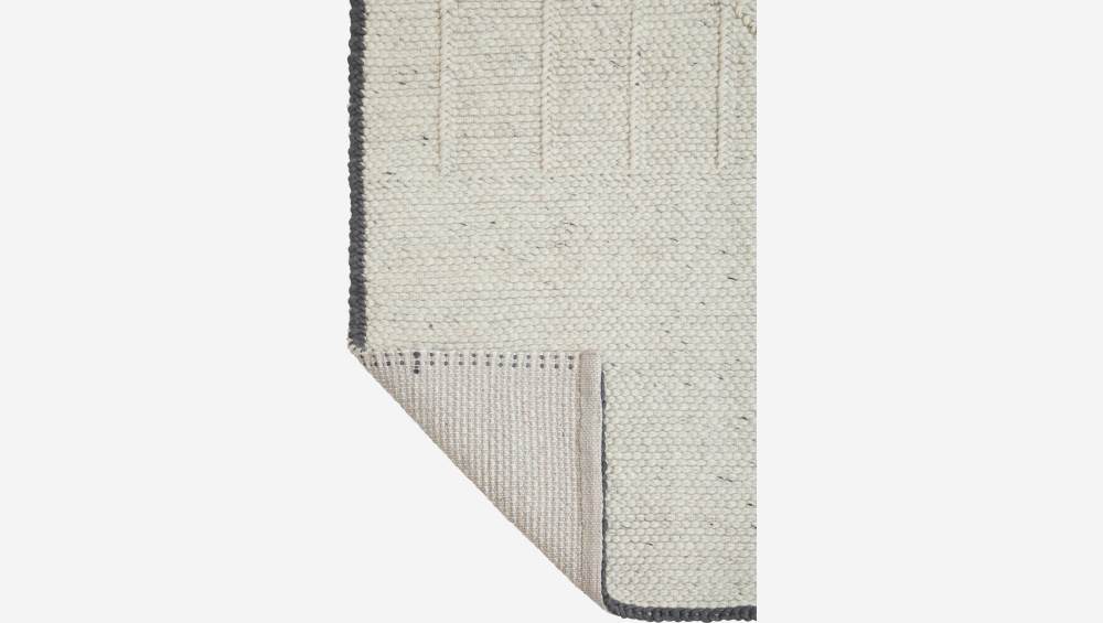 Tapis en laine tissé main - 170 x 240 cm - Beige et gris - Création de Floriane Jacques
