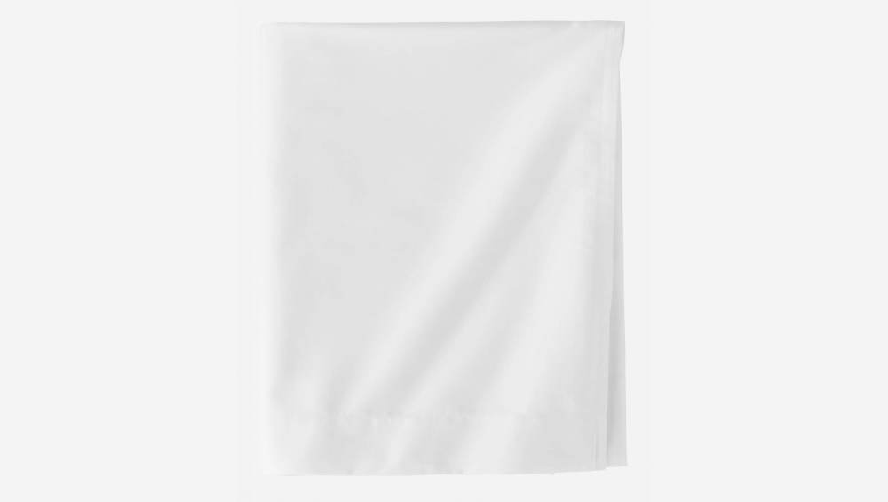 Drap plat en coton - 270 x 300 cm - Blanc