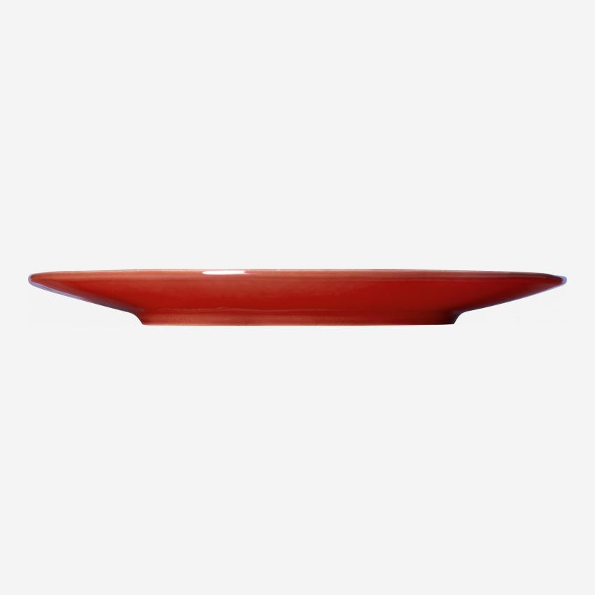 Assiette plate en grès - 28,5 cm - Rouge