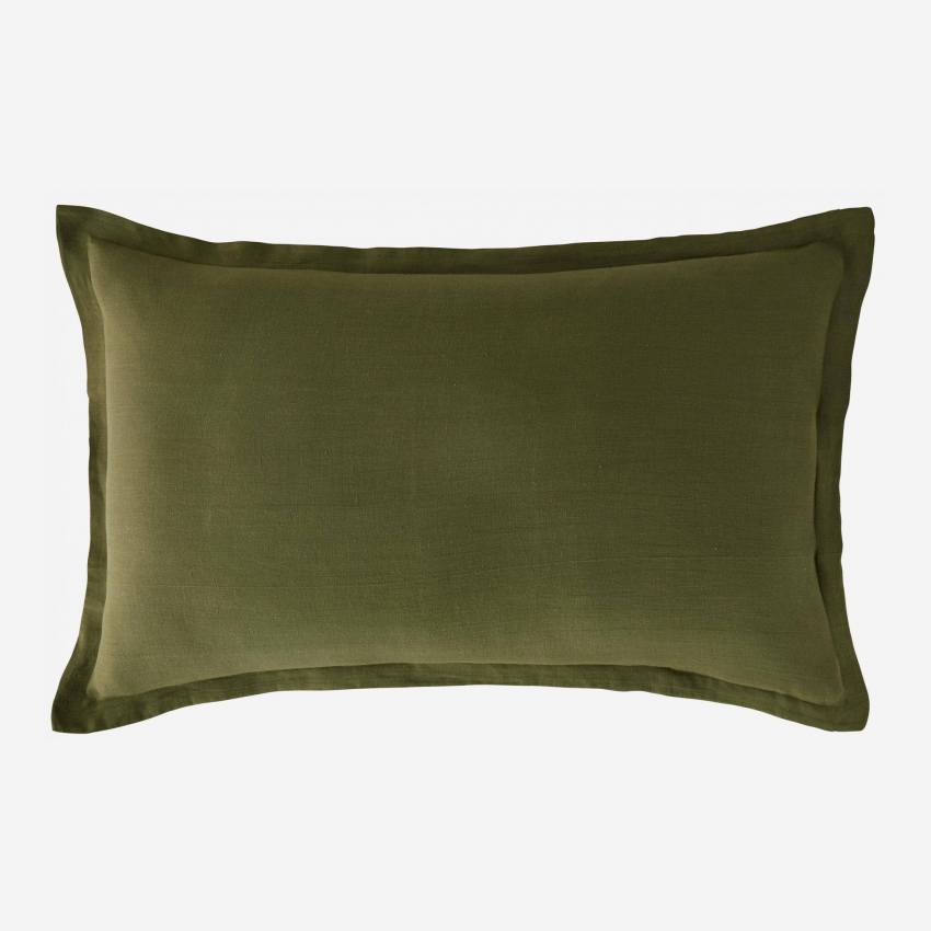 Funda de almohada de lino - 50 x 80 cm - Caqui