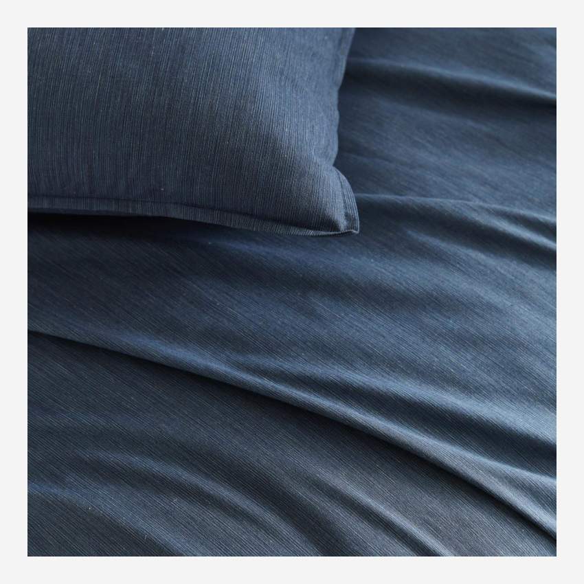 Drap housse en coton - 180 x 200 cm - Bleu nuit
