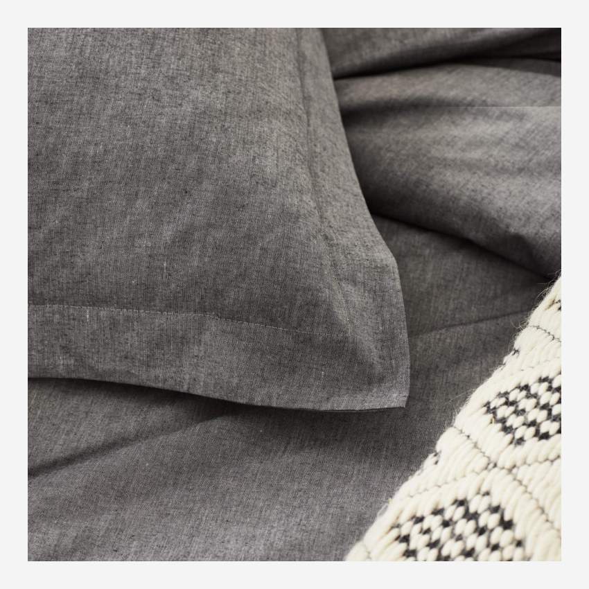 Funda de almohada de algodón - 50 x 80 cm - Gris